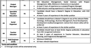 Jobs at a Leading Organization in Gil Git Baltistan